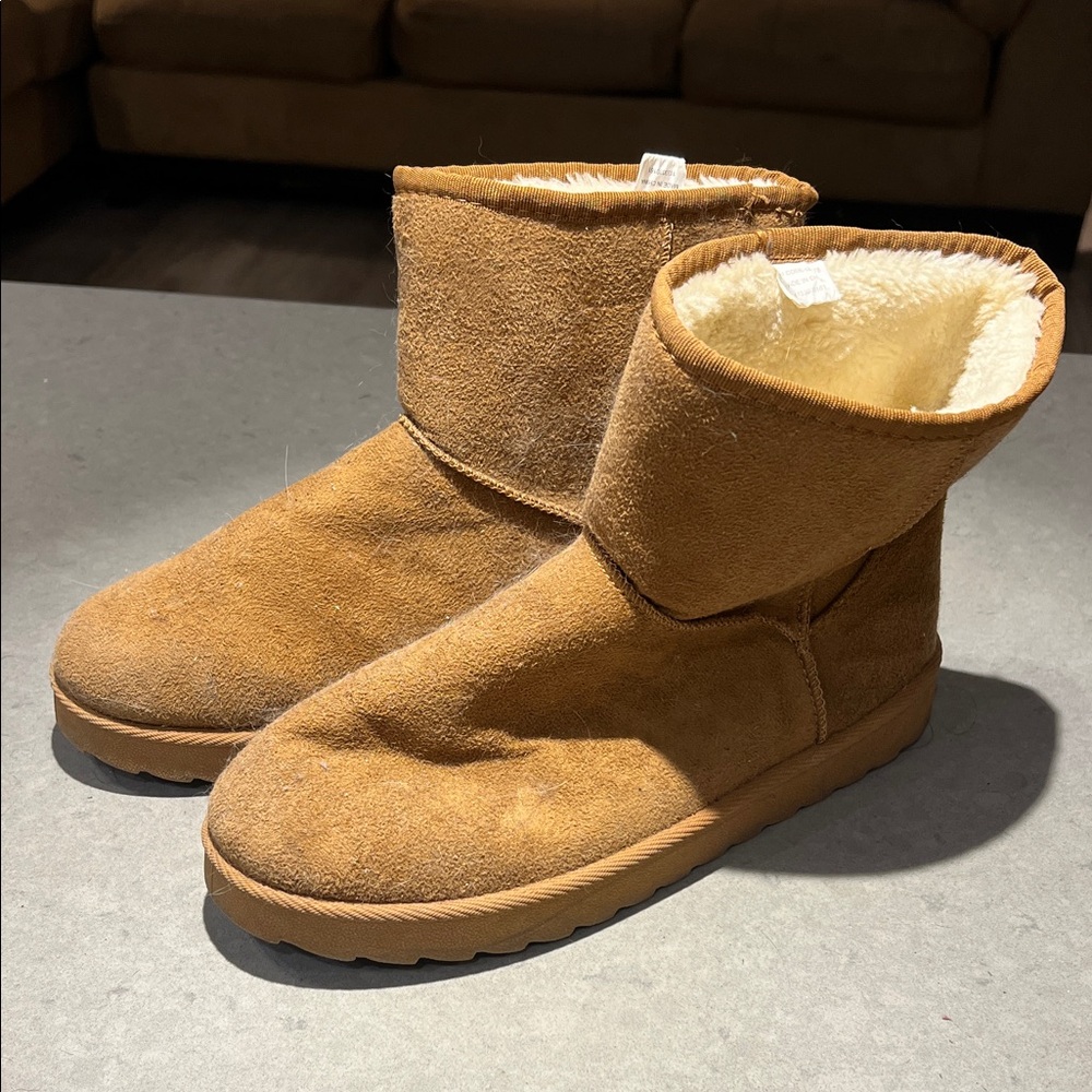 Cozy Tan Suede Ankle Boots